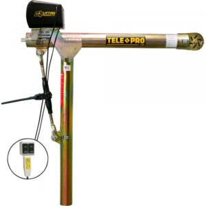 OZ Lifting Products Tele-Pro Davit Crane with AC Winch 1200lbs Capacity 58.25in Height OZTP1200DAV-ACW