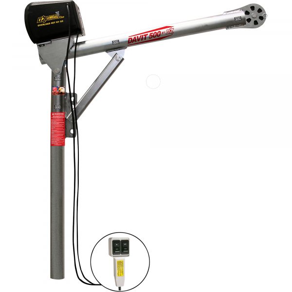 OZ Lifting Products Davit Crane with DC Winch 500lbs Capacity 67in Height OZ500DAV-DCW