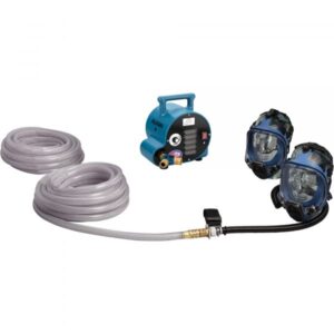 Allegro Two-Worker Full Mask Respiration System Two Masks One Blower One Flow Meter Two 50Ft Breathing Air Hoses Model 9200-02A