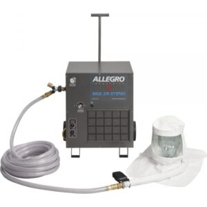 Allegro One Worker Single Bib Tyvek Hood Respirator System One Cold Air Blower One 100Ft Breathing Air Hose