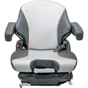 K&M Big Dog/Hustler Grammer Construction Mechanical Suspension Seat Vinyl Cover Black/Silver/Yellow Model Grammer MSG65/531