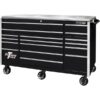Extreme Tools EXQ Professional Series 17-Drawer Triple Bank Roller Cabinet 72in Black/Chrome Model EX7217RCQBKCR
