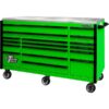 Extreme Tools EXQ Professional Series 17-Drawer Triple Bank Roller Cabinet 72in Green/Black Model EX7217RCQGNBK