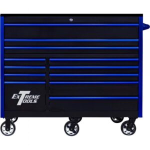 Extreme Tools 12-Drawer Roller Cabinet 55in x 25in D Black/Blue Model RX552512RCBKBL-X