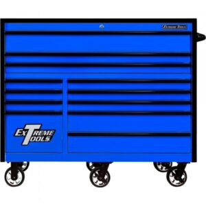 Extreme Tools 12-Drawer Roller Cabinet 55in x 25in D Blue/Black Model RX552512RCBLBK-X