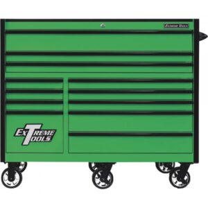 Extreme Tools 12-Drawer Roller Cabinet 55in x 25in D Green/Black Model RX552512RCGNBK-X