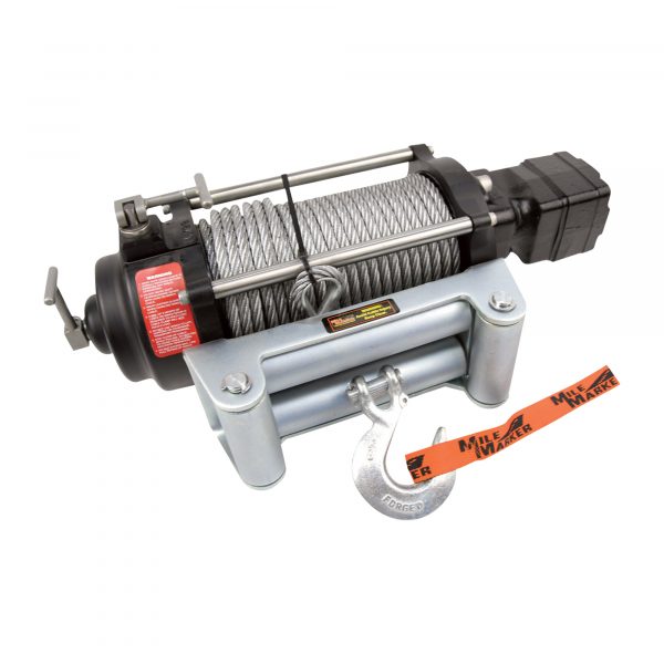 Mile Marker H-Series 12 Volt DC Powered Hydraulic Winch 9000-Lb. Capacity Galvanized Aircraft Cable Model H9000
