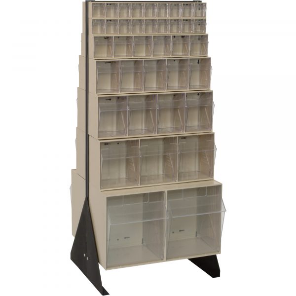 Quantum Storage Double Sided Floor Stand Unit — 16in x 23 5/8in x 52in Size Ivory Model QFS 248-76 I