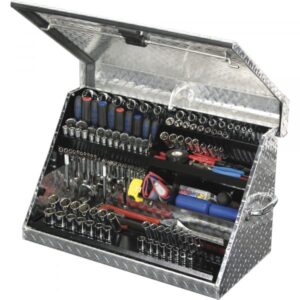Montezuma Aluminum Open-Top Tool Truck Box Diamond Plate 30inW x 15inD x 18 1/8inH