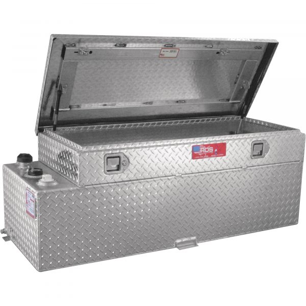 RDS 72548 Aluminum Transfer Fuel Tank/Toolbox Combo 60 Gal Rectangular Diamond Plate - Image 2