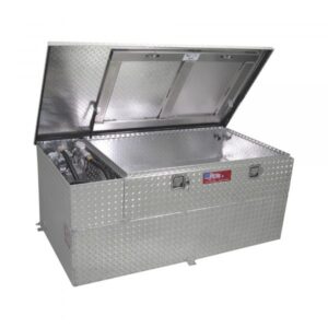 RDS Aluminum Transfer Fuel Tank Toolbox Combo with GPI 12V Fuel Transfer Pump 91-Gallon Rectangular Diamond Plate 8 GPM Model 72855