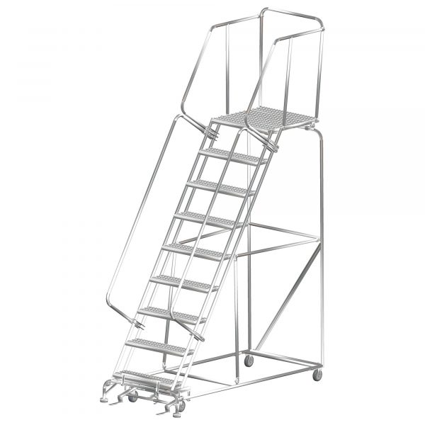 Ballymore Stainless Steel Rolling Ladder Overall Height 123in Steps 9 Material Type Stainless Steel Model SS093221P