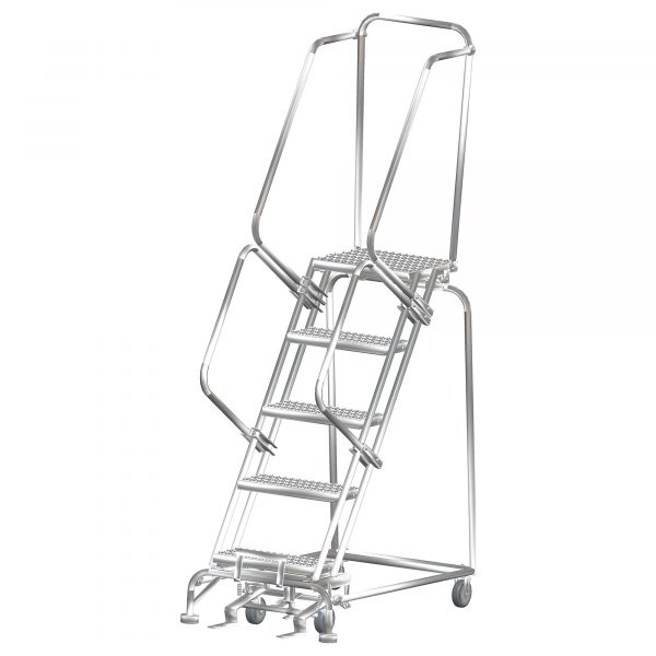 Ballymore Stainless Steel Rolling Ladder Overall Height 73in Steps 4 Material Type Stainless Steel Model SSTR430P
