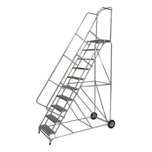 Ballymore Aluminum Rolling Ladder Overall Height 123in Steps 9 Material Type Aluminum Model ALWB9G