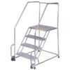 Ballymore Stainless Steel Rolling Ladder Overall Height 73in Steps 4 Material Type Stainless Steel Model SSTR430G