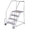 Ballymore Stainless Steel Rolling Ladder Overall Height 73in Steps 4 Material Type Stainless Steel Model SSTR420P