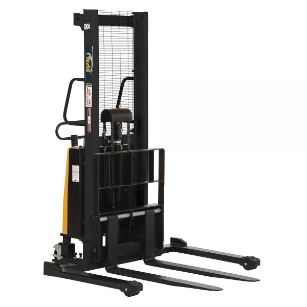 Vestil Adjustable Pallet Stacker Forklift With Powered Lift Capacity 2000lbs Raised Height 63in Lowered Height 2.125in Model SL-63-AA