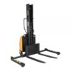 Vestil Narrow Mast Pallet Stacker Forklift With Adjustable Fork Capacity 1500lbs Raised Height 63in Lowered Height 2in Model SLNM15-63-AA
