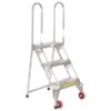 Vestil Folding 3 Step 58in Stainless Steel Ladder 350lb. Capacity Model FLAD-3-SS