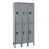 Hallowell Double Tier Premium Locker Height 78in Width 36in Color Family Dark Gray Model U3258-2A-HG