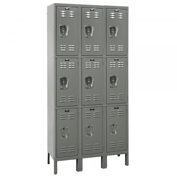 Hallowell Triple Tier Premium Locker Height 78in Width 36in Color Family Dark Gray Model U3258-3HG