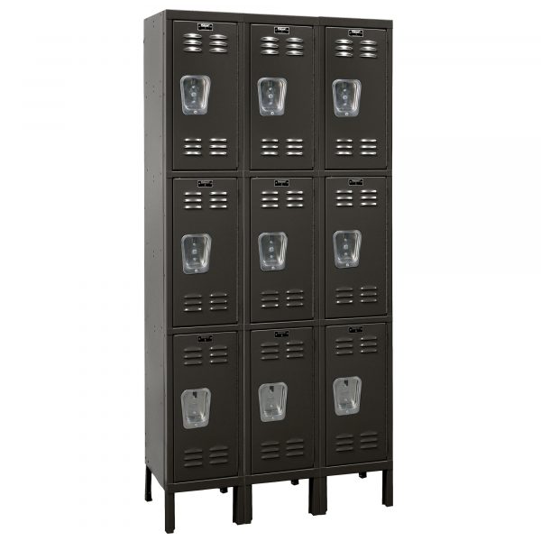 Hallowell Triple Tier Premium Locker Height 78in Width 36in Color Family Black Model U3258-3ME