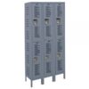 Hallowell Double Tier Heavy-Duty Ventilated Locker Height 78in Width 36in Color Family Dark Gray Model U3258-2HDV-HG