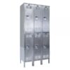 Hallowell Double Tier Stainless Steel Locker Height 78in Width 36in Color Family Silver Model USS3288-2A