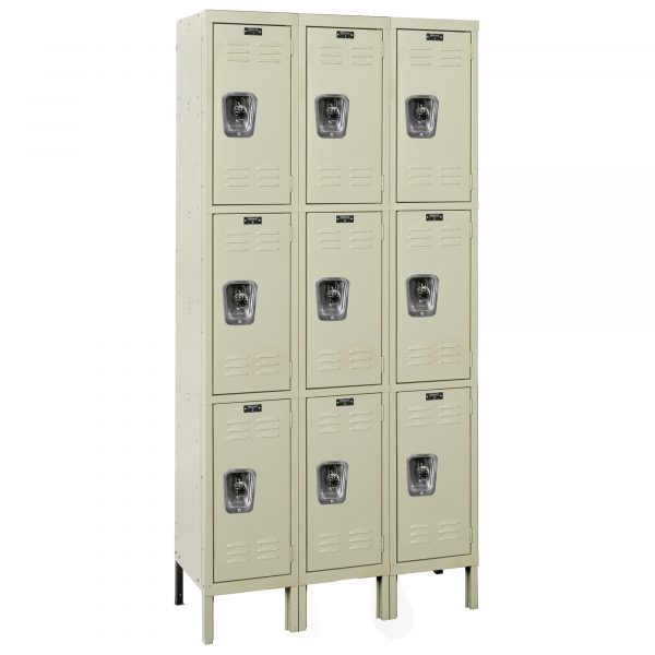 Hallowell Triple Tier ReadyBuilt Locker Height 78in Width 36in Color Family Tan Model URB3258-3A-PT