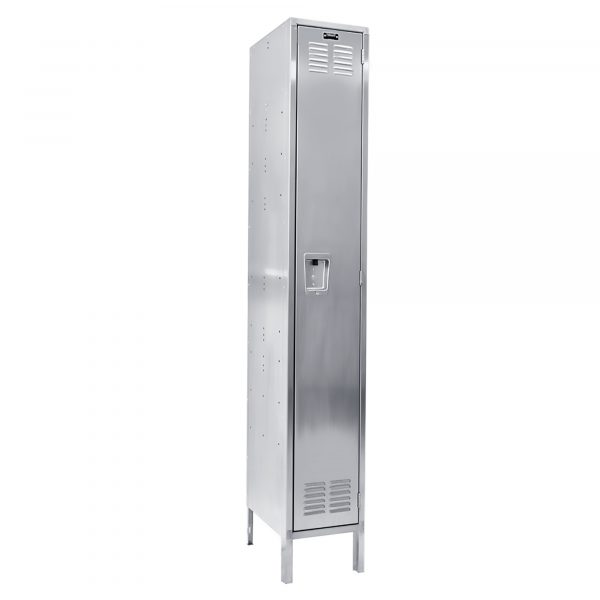 Hallowell Single Tier Stainless Steel Locker Height 78in Width 18in Color Family Silver Model USS1888-1A