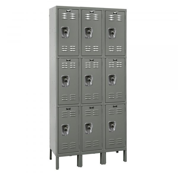 Hallowell Triple Tier ReadyBuilt Locker Height 78in Width 36in Color Family Dark Gray Model URB3288-3A-HG
