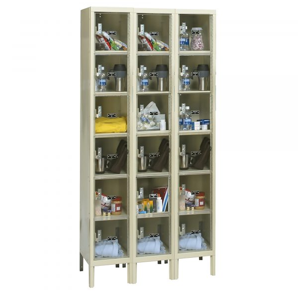 Hallowell Six Tier Safety-View Plus Locker Height 78in Width 36in Color Family Tan Model USVP3288-6PT