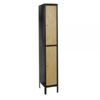 Hallowell Double Tier Metal-Wood Hybrid Locker Height 78in Width 12in Color Family Black Model UW1288-2MEW
