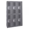 Hallowell Double Tier Welded Single-Point Ventilated Locker Height 72in Width 54in Color Family Dark Gray Model HWBA882-222HG