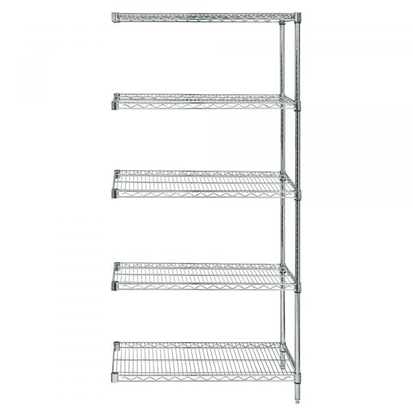 Quantum Wire 5 Shelf Add-On Kit Stainless 54in Height 54in Width 21in Depth 42in Model AD54-2142S-5