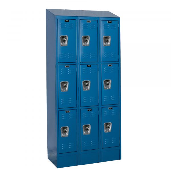 Hallowell Triple Tier ReadyBuilt Locker Height 82in Width 36in Color Family Blue Model URB3228-3ASB-MB
