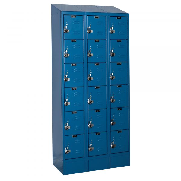 Hallowell Six Tier ReadyBuilt Locker Height 82in Width 36in Color Family Blue Model URB3228-6ASB-MB