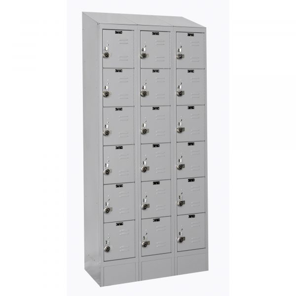 Hallowell Six Tier ReadyBuilt Locker Height 82in Width 36in Color Family Gray Model URB3228-6ASB-PL