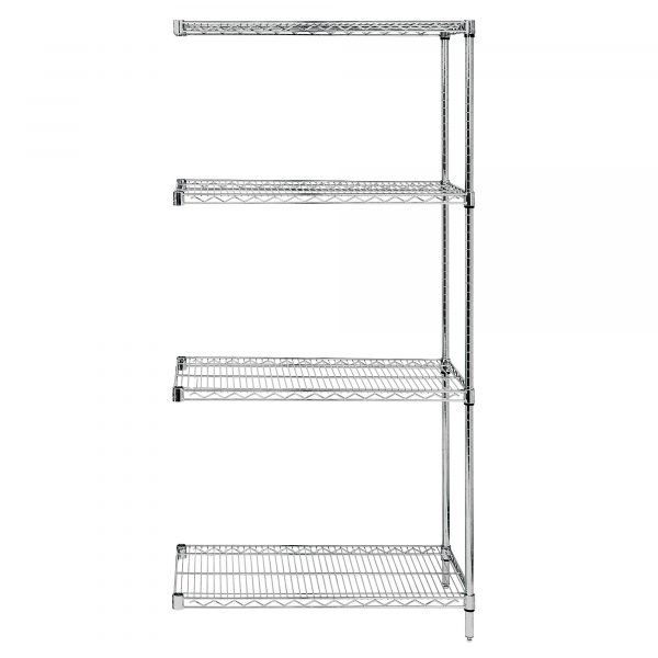 Quantum Wire 4 Shelf Add-On Kit Stainless Steel 54in Height 54in Width 21in Depth 54in Model AD54-2154S