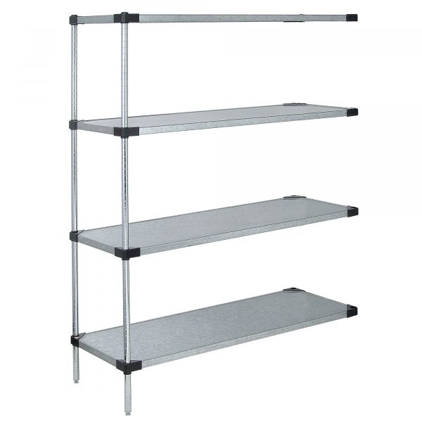 Quantum Galvanized 4 Solid Shelf Add-On Kit 54in Height 54in Width 24in Depth 72in Model AD54-2472SG