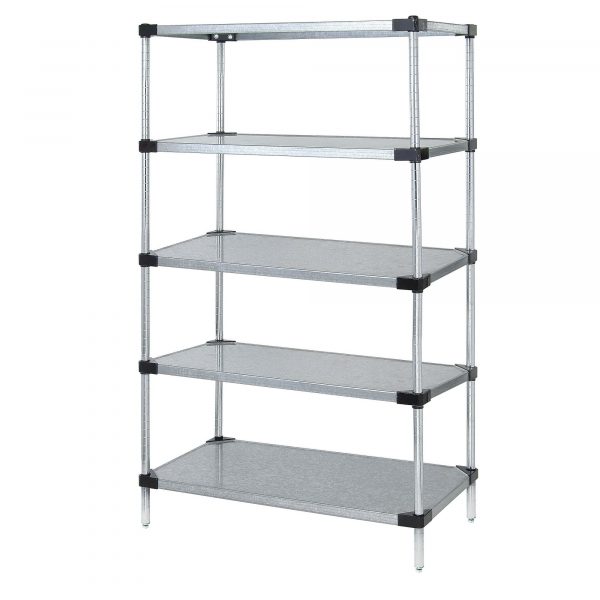 Quantum Galvanized 5 Solid Shelf Starter Kit 86in Height 86in Width 24in Depth 54in Model WR86-2454SG-5