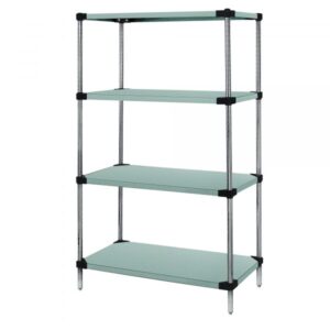 Quantum Stainless Steel 4 Solid Shelf Starter Kit 63in Height 63in Width 14in Depth 54in Model WRS4-63-1454SS