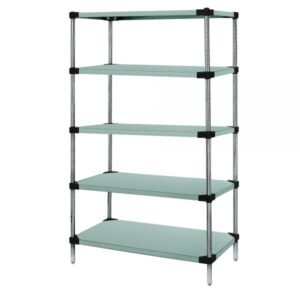 Quantum Stainless Steel 5 Solid Shelf Starter Kit 86in Height 86in Width 24in Depth 60in Model WRS5-86-2460SS