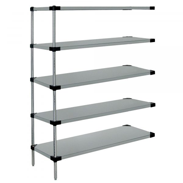 Quantum Stainless Steel 5 Solid Shelf Add-On Kit 86in Height 86in Width 21in Depth 30in Model WRSAD5-86-2130SS
