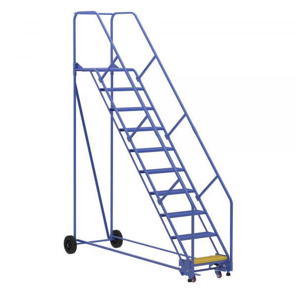 Vestil 10 Step Perforated Warehouse Ladder Overall Height 130in Steps 10 Material Type Steel LAD-10-21-P-EZ