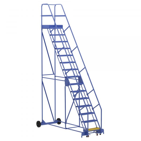 Vestil 15 Step Grip Strut Warehouse Ladder Overall Height 186in Steps 15 Material Type Steel LAD-15-21-G