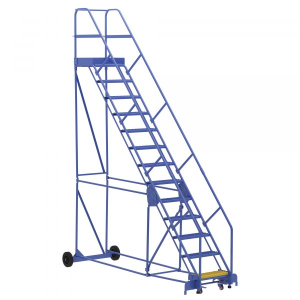Vestil 13 Step Grip Strut Warehouse Ladder Overall Height 166in Steps 13 Material Type Steel LAD-13-21-G-EZ