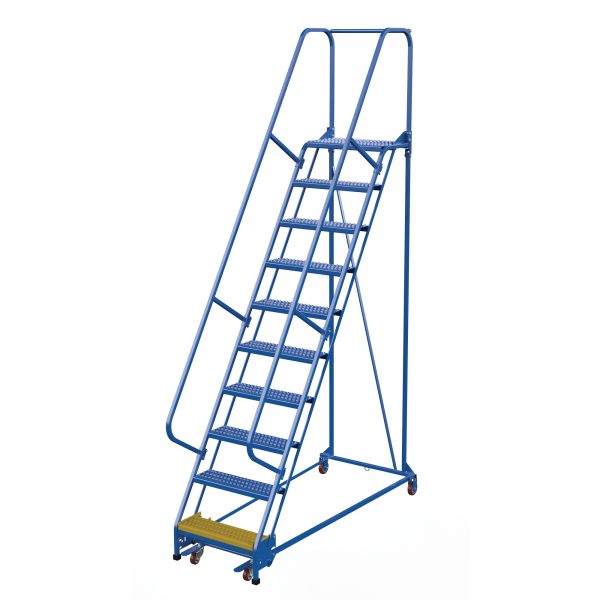 Vestil 10 Step Grip Strut Warehouse Ladder Overall Height 130in Steps 10 Material Type Steel LAD-PW-26-10-G
