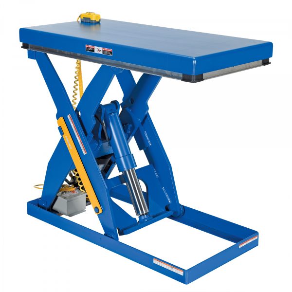Vestil Electric Hydraulic Scissor Lift Table Capacity 3000lbs Lowered Height 7in Raised Height 43in Model EHLT-2448-3-43-QS