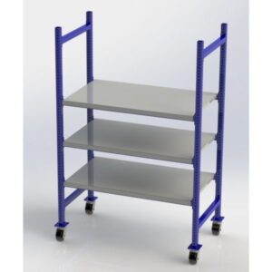 Unex Mobile Wheeled Steel Flat Shelf Unit 78in x 52in x 28in Model MCFFS52283